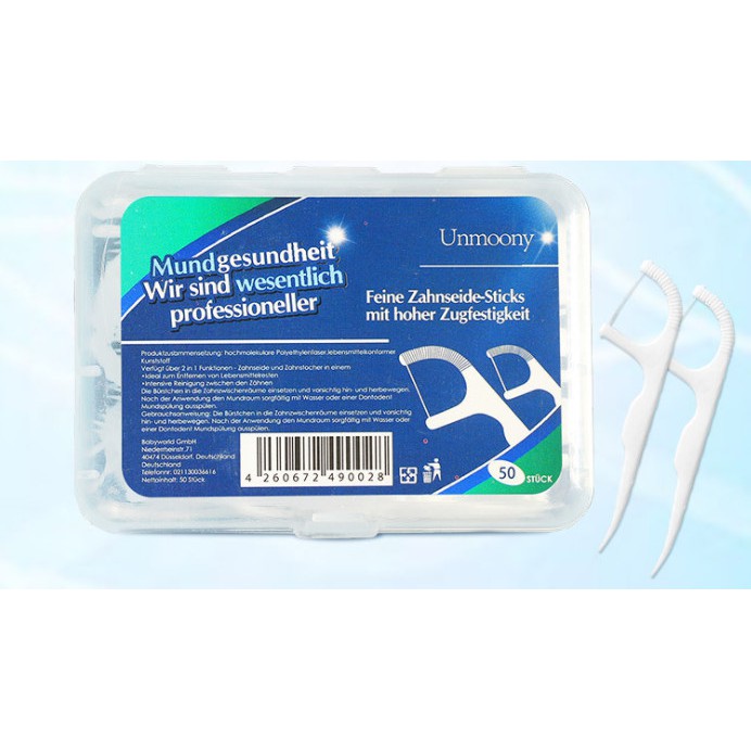 Tăm chỉ nha khoa Unmoony hộp 50c Đức