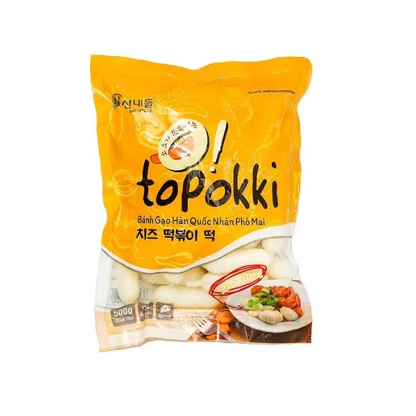 Bánh gạo Topokki nhân phô mai Hàn Quốc Sannadle 500g