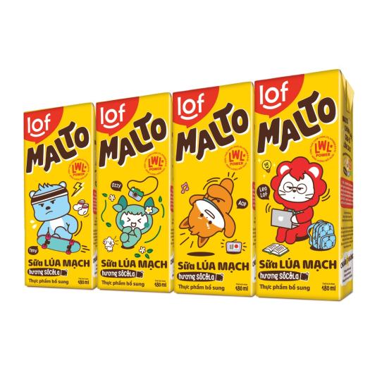 Sữa lúa mạch hương socola Malto LOF 180ml * 48 hộp