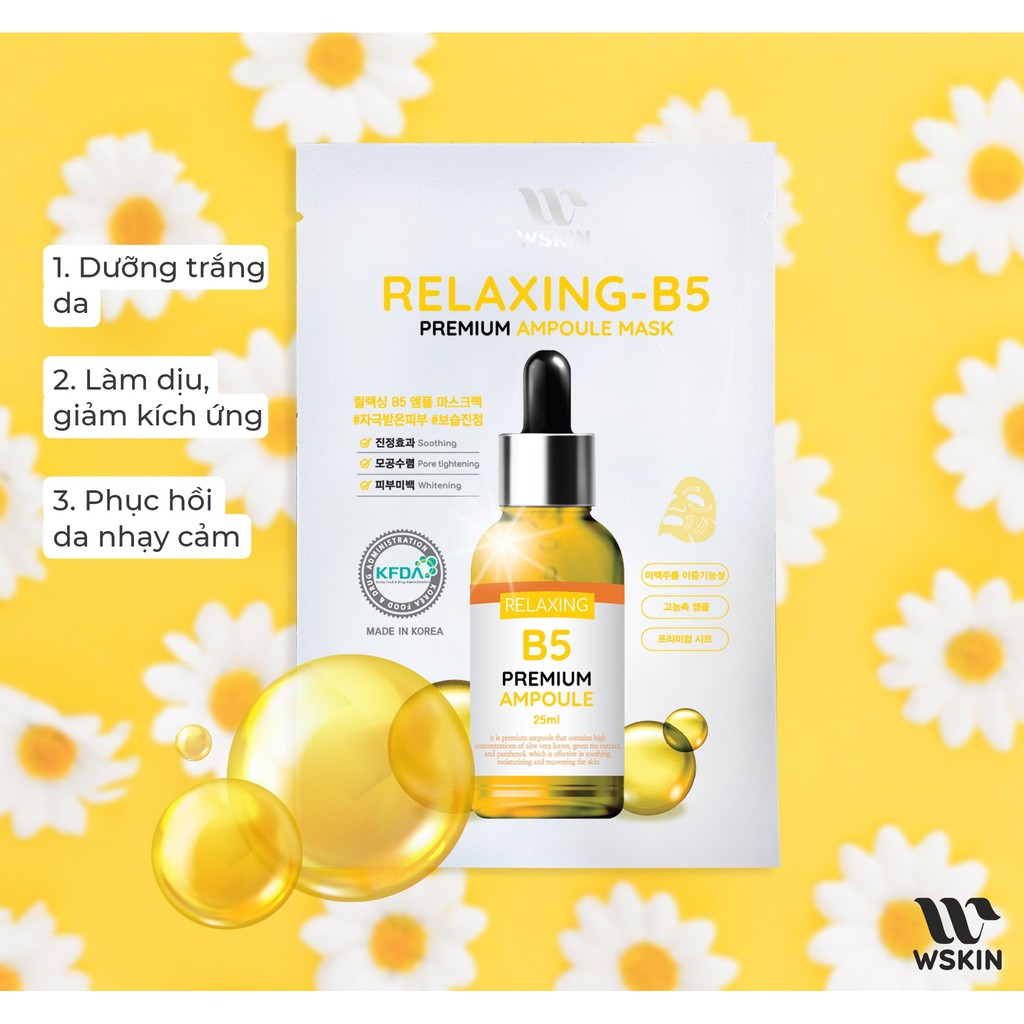 Mặt nạ Wskin dưỡng trắng, phục hồi, dưỡng ẩm 25ml Hàn Quốc