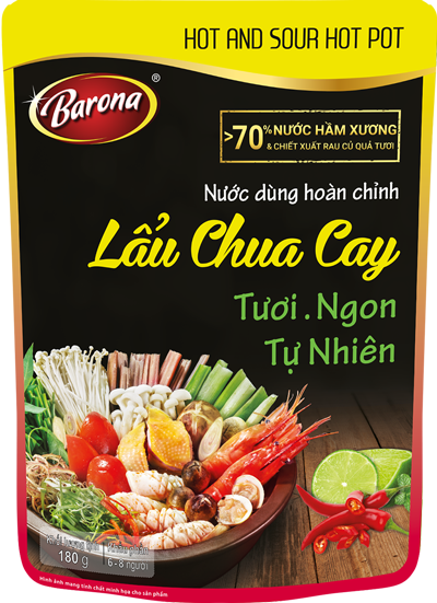 Nước dùng lẩu chua cay Barona 180g