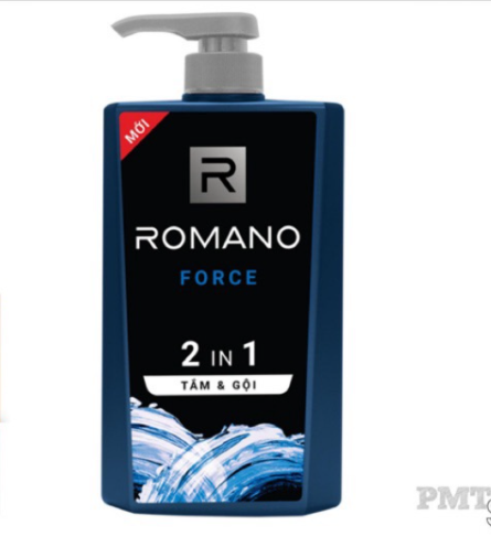 Sữa tắm, gội 2in1 Romano Force hương nước hoa 650g