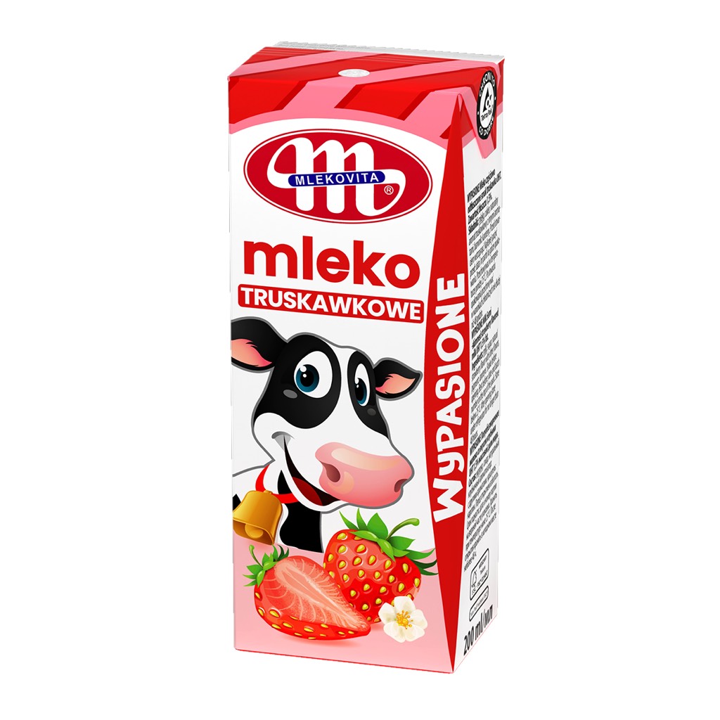 Sữa tươi Mleko vị dâu 200ml Ba Lan