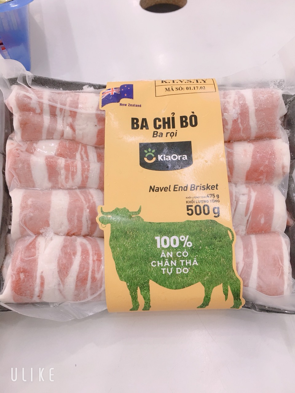 Ba chỉ bò KiaOra 475g