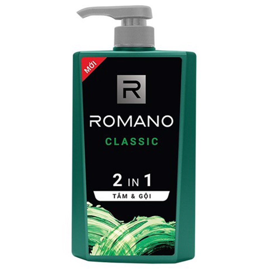 Sữa tắm, gội 2in1 Romano Classic hương nước hoa 650g
