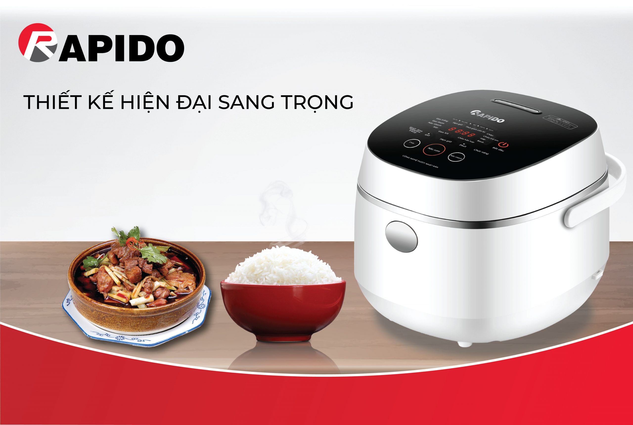 Nồi cơm điện tử Rapido 1,2L 500W RC-1.2D
