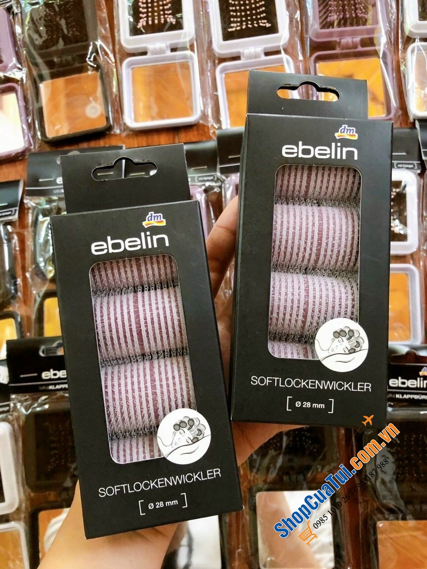 Set 4 lô uốn tóc tím Ebelin 28mm Đức
