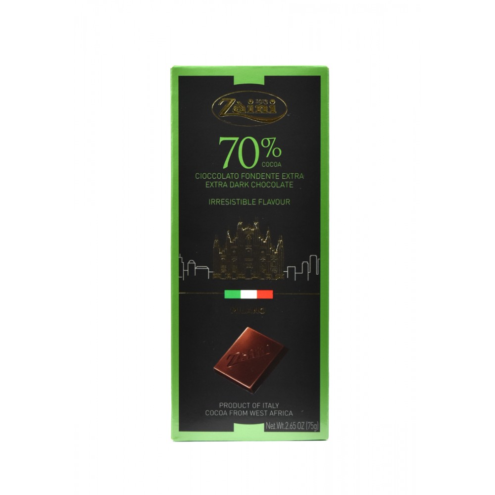 Socola đậm vị 70% cacao Fondente Extra Zàini Ý 75g