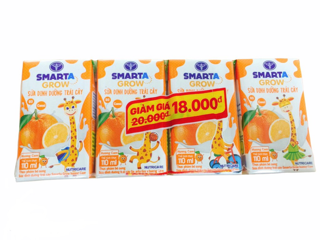 Sữa Smarta Grow trái cây hương cam 110ml