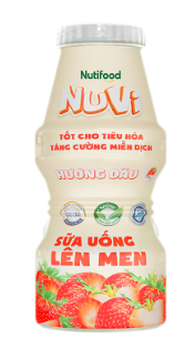 Sữa uống lên men Nuvi Hương Dâu Chai 100ml