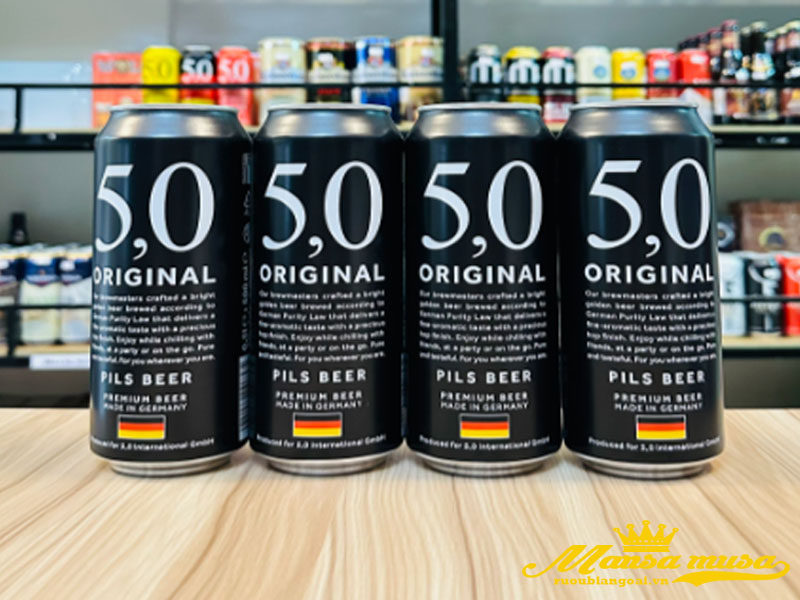 BIA LÚA MẠCH Đức 5,0%vol ORIGINAL PILS BEER lon đen 500ml ( BIA VÀNG )