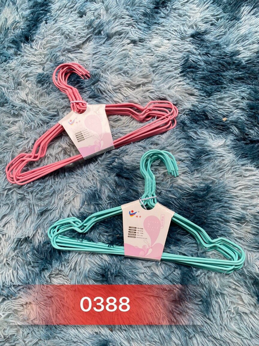 Set 10 móc quần áo trẻ em bọc nhựa XS-0388