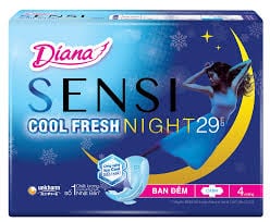 Băng vệ sinh đêm Diana Sensi Cool Fresh 4 miếng 29cm