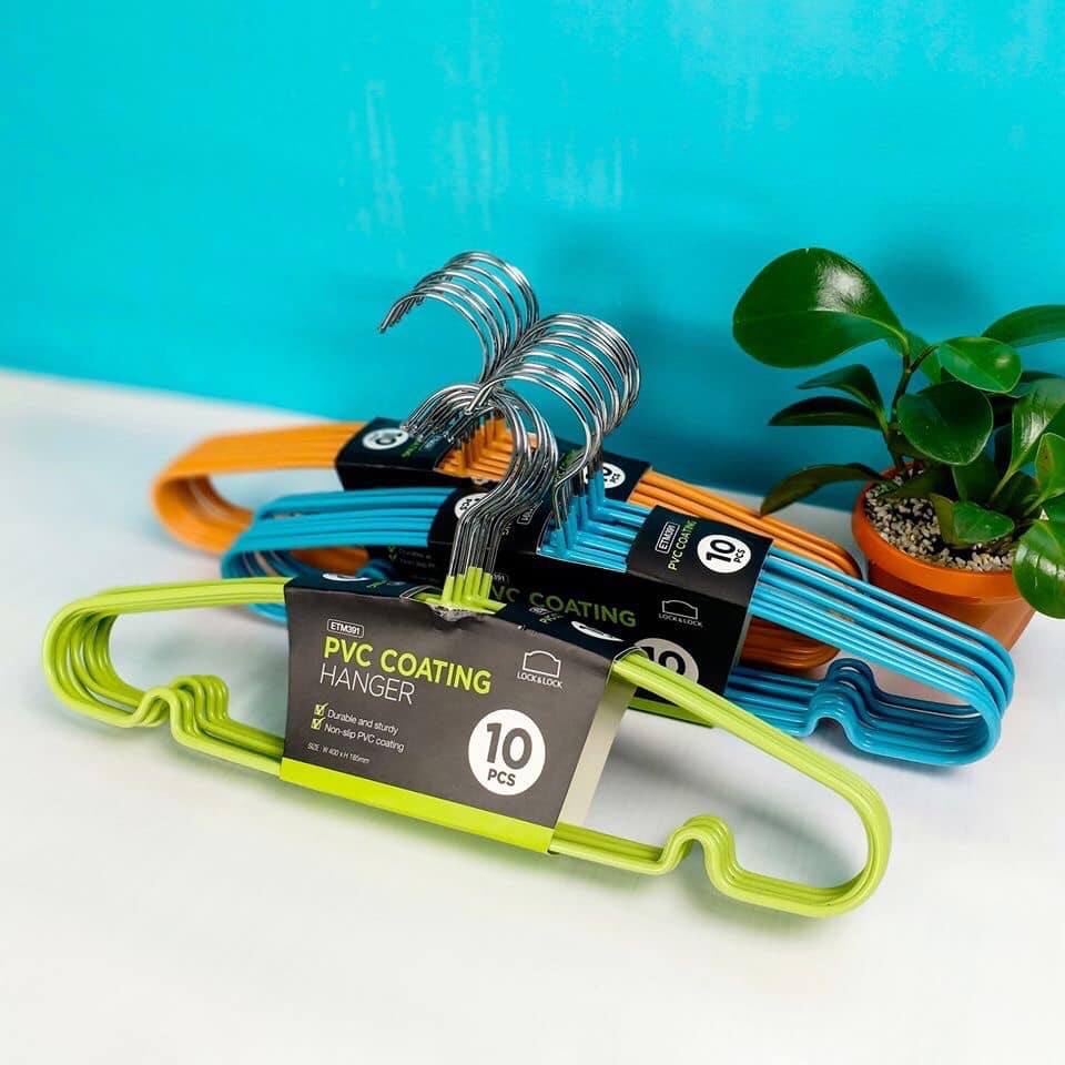 Set 10 móc treo quần áo nhiều màu Lock&Lock ETM391