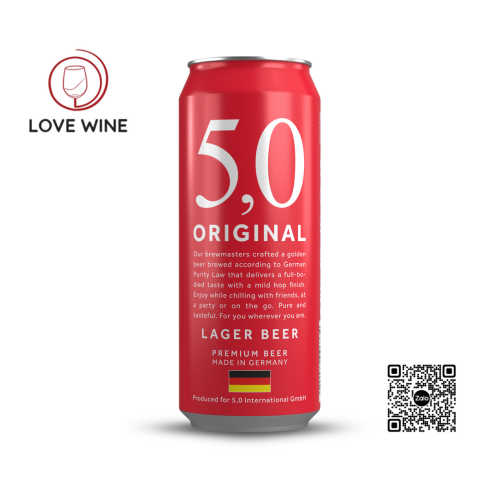 BIA LÚA MẠCH Đức 5,0 % ORIGINAL LAGER Lon Đỏ 500ml ( BIA VÀNG )