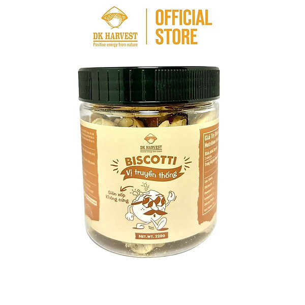 Bánh hạt dinh dưỡng biscotti vị truyền thống DK Harvest 220g