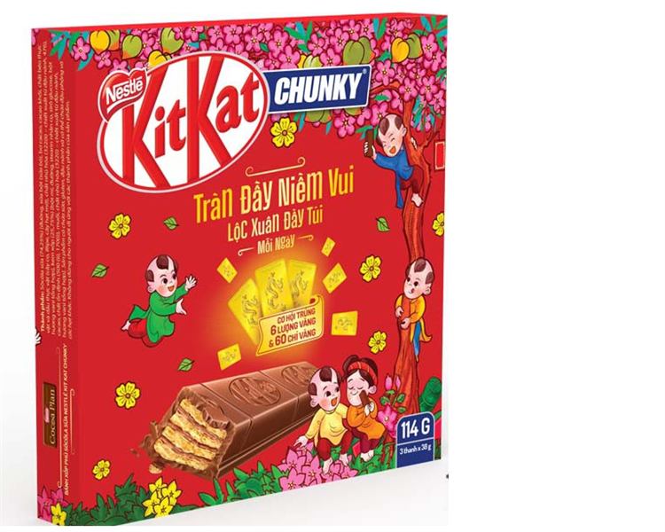 Bánh xốp phủ socola sữa Nestle Kitkat Chunky 114g