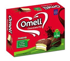 Bánh Omeli Chocolate Pie vị lá dứa 300g
