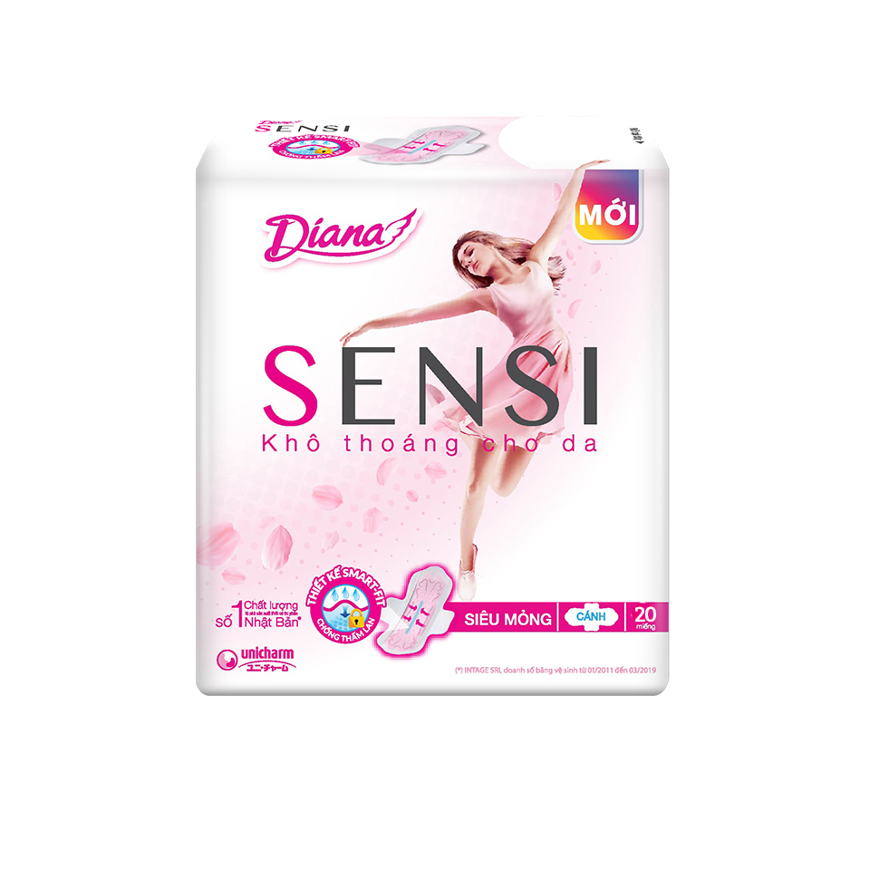 Băng vệ sinh Diana Sensi siêu mỏng cánh 20M