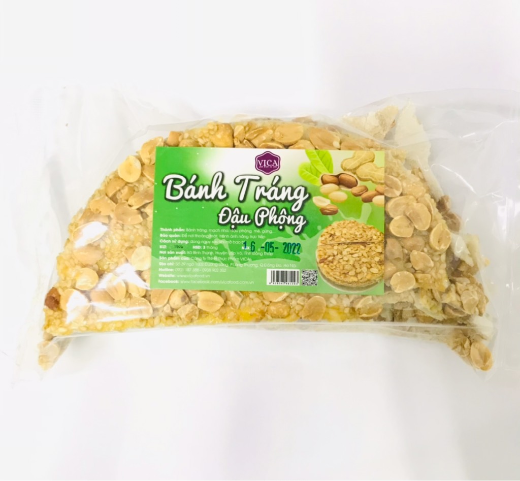 Bánh tráng đậu phộng bán nguyệt Vica 150g