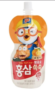 Nước hồng sâm Pororo Paldo vị cam Hàn Quốc 100ml