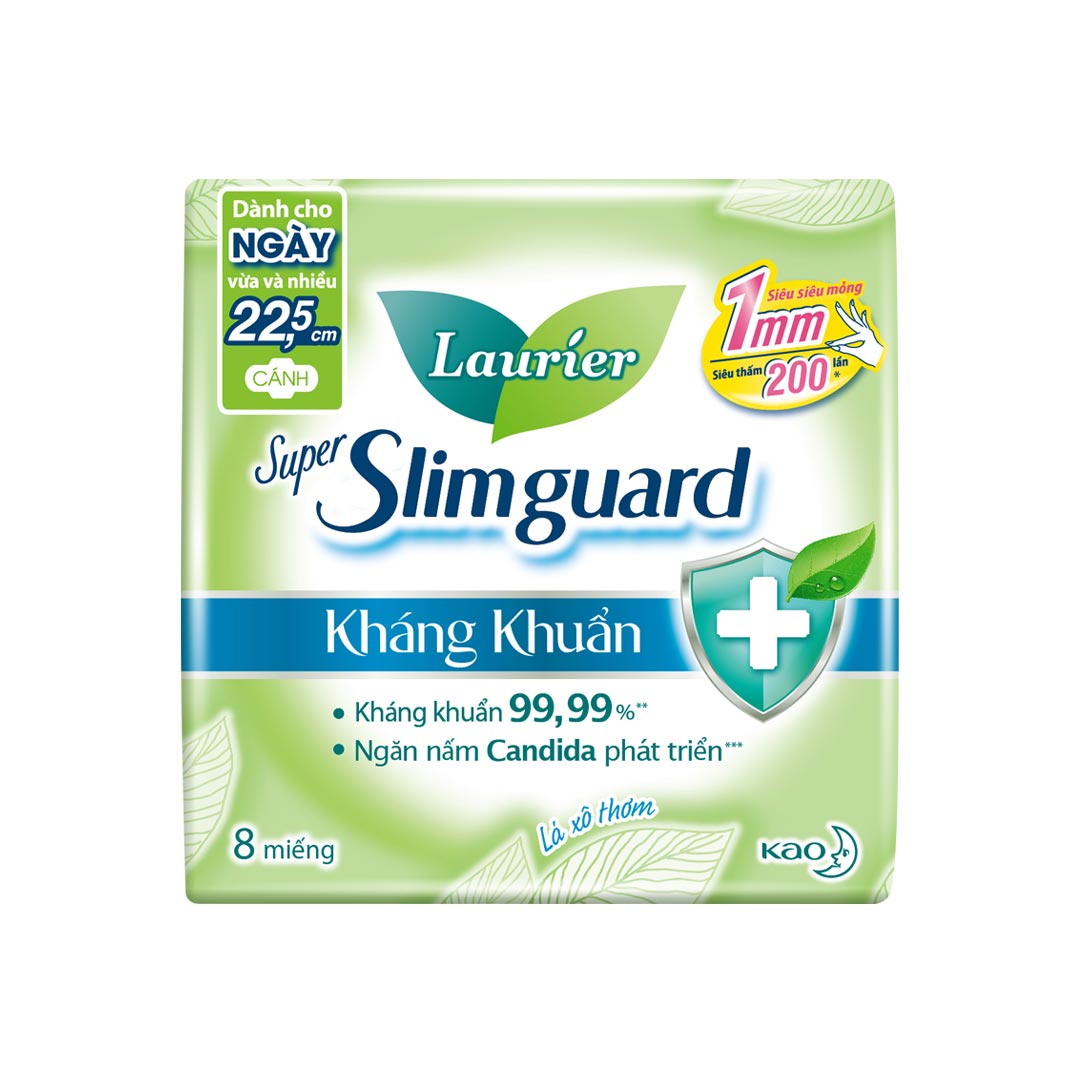 Băng vệ sinh Laurier 1mm kháng khuẩn, ngăn nấm 8M
