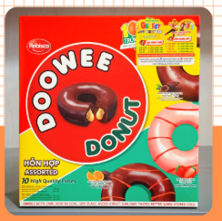 Bánh Donut phủ socola nhân kem trứng hỗn hợp 300g