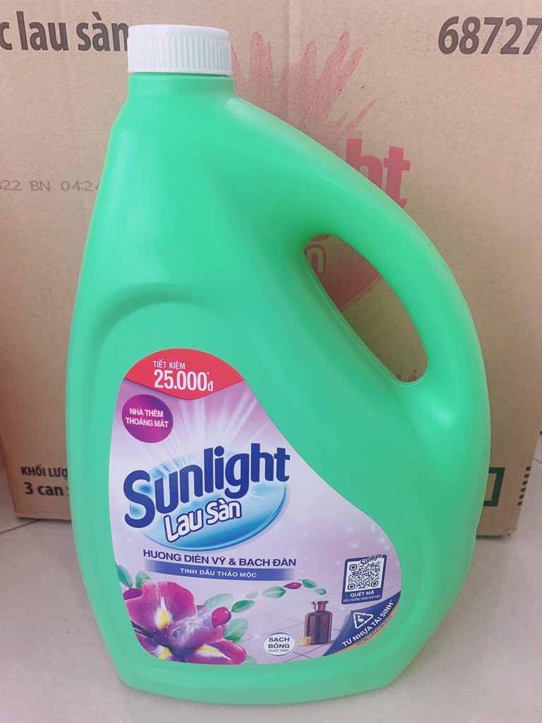 Nước lau sàn Sunlight Hương diên vỹ & bạch đàn 3,6kg