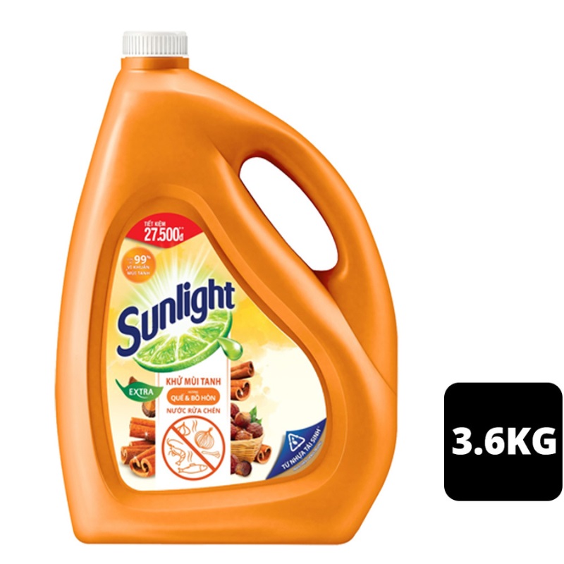 Nước rửa chén Sunlight hương quế & bồ hòn 3.6kg