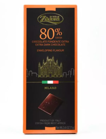 Socola đậm vị 80% cacao Fondente Extra Zàini Ý 75g
