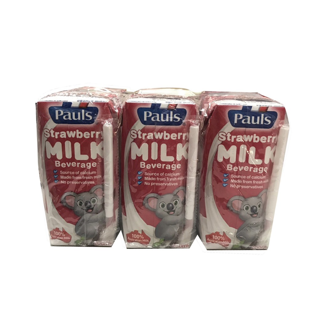 Sữa tươi Úc Pauls vị dâu tây 200ml * 24 hộp/thùng