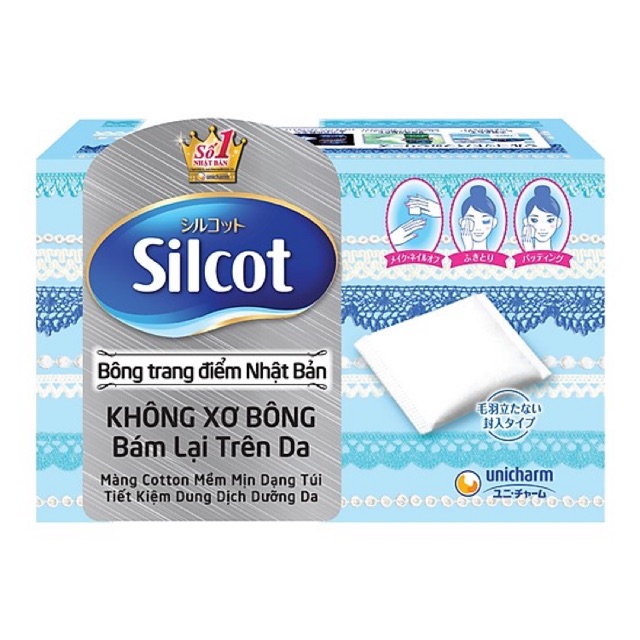 Bông tẩy trang Silcot 82 miếng Nhật