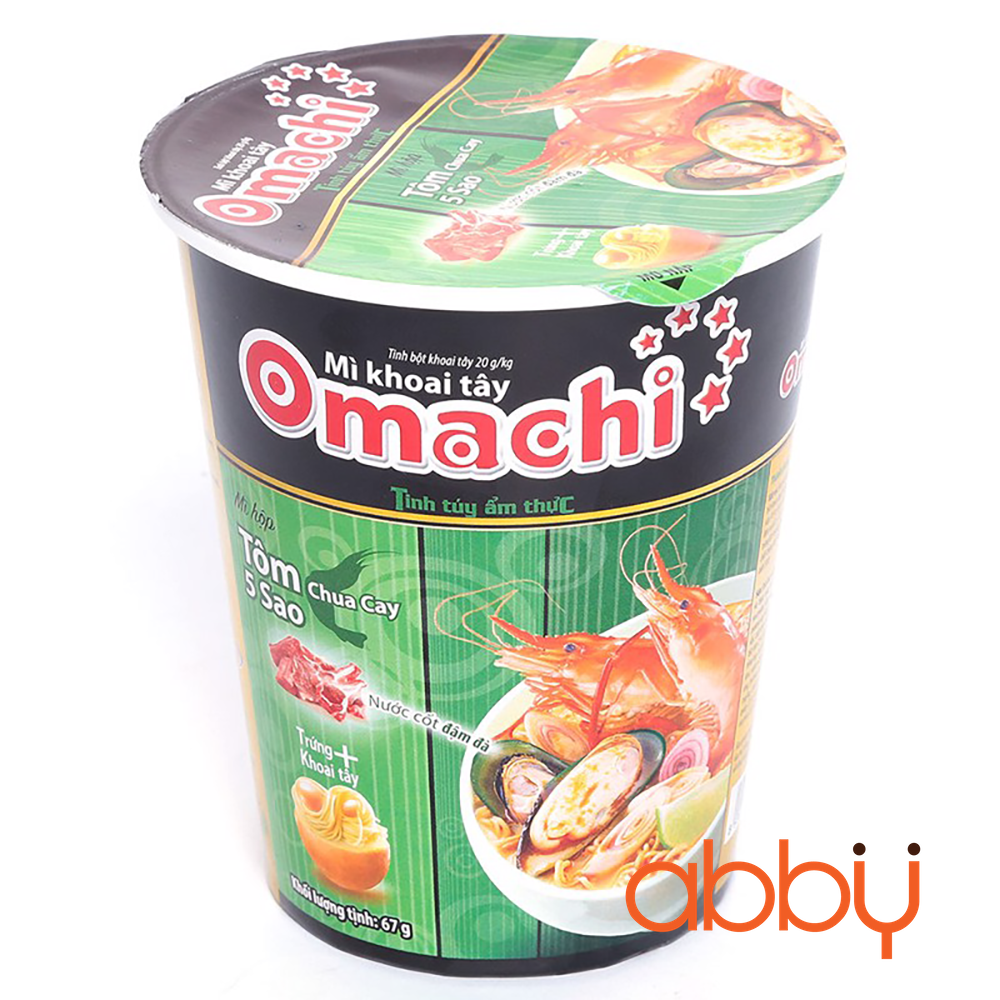 Mỳ ly Omachi tôm chua cay 5 sao 68g*24 ly