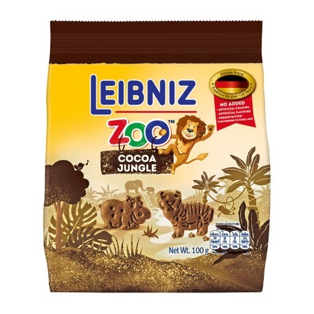 Bánh quy cacao hình thú Leibniz Zoo Đức 100g