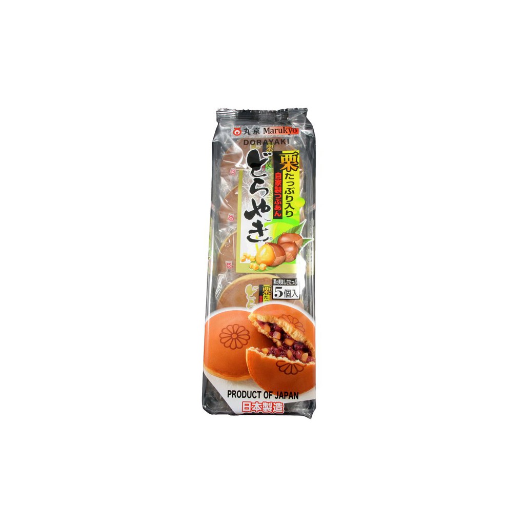 Bánh rán Marukyo Kuri Iri Dorayaki nhân đậu đỏ hạt dẻ 300g Nhật Bản