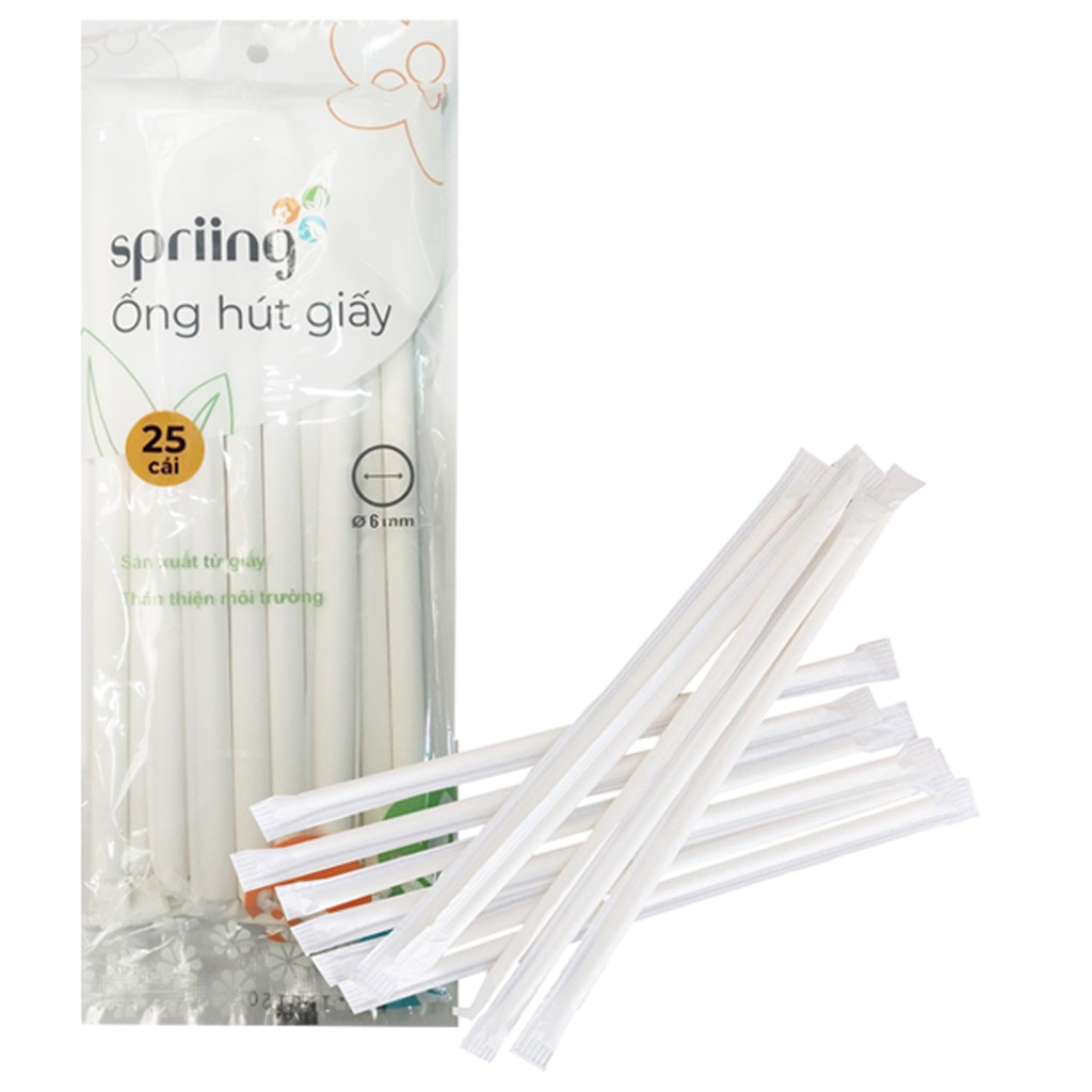 Set 25 ống hút giấy Spriing 6mm