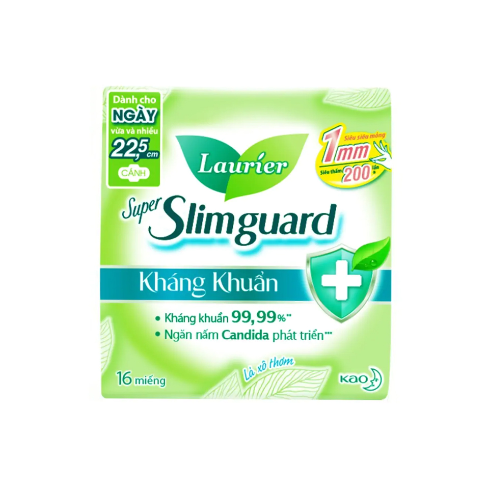 Băng vệ sinh Laurier 1mm kháng khuẩn, ngăn nấm 16M