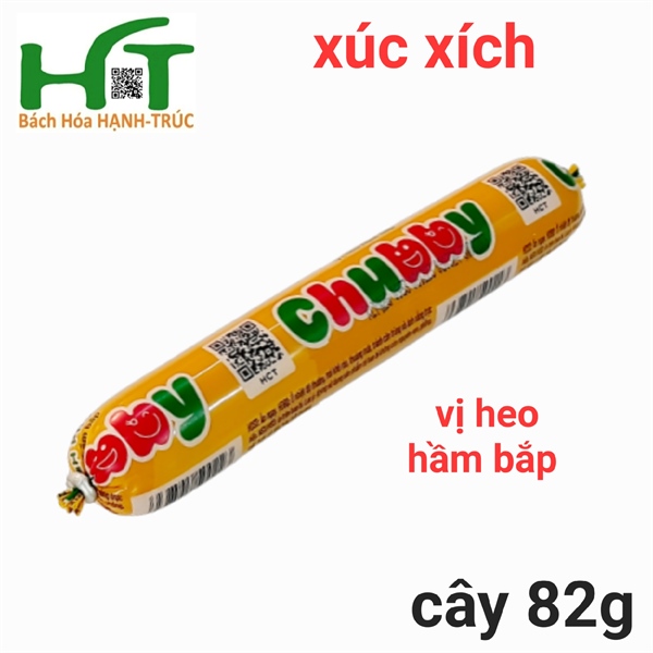 Xúc xích Chubby HCT vị heo hầm bắp 82g