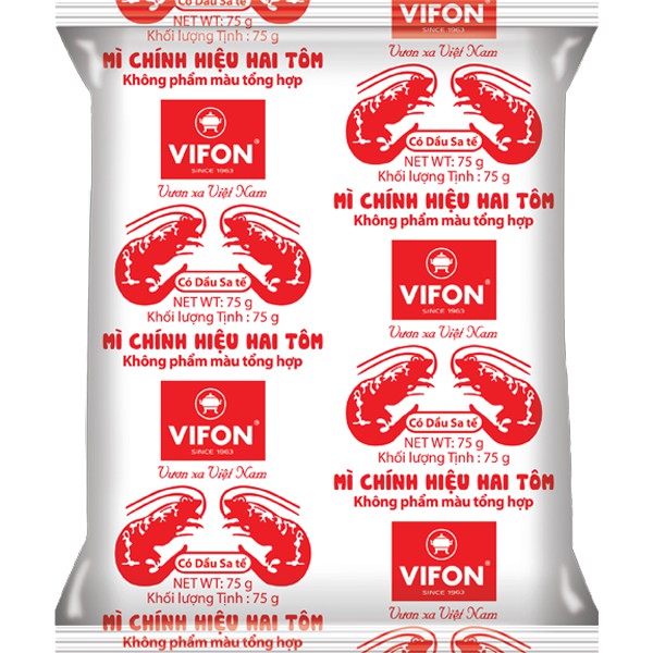 Mì chính hiệu 2 tôm vifon 75g * 30 gói