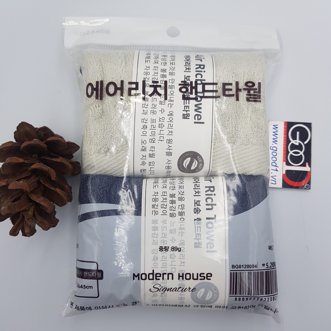 Set 2 Khăn mặt cotton Modern House 30*45cm Hàn Quốc