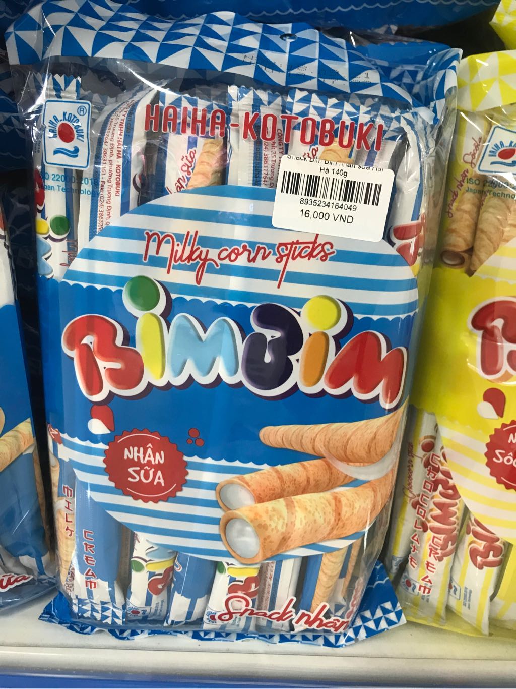Snack Bim Bim nhân sữa Hải Hà 140g