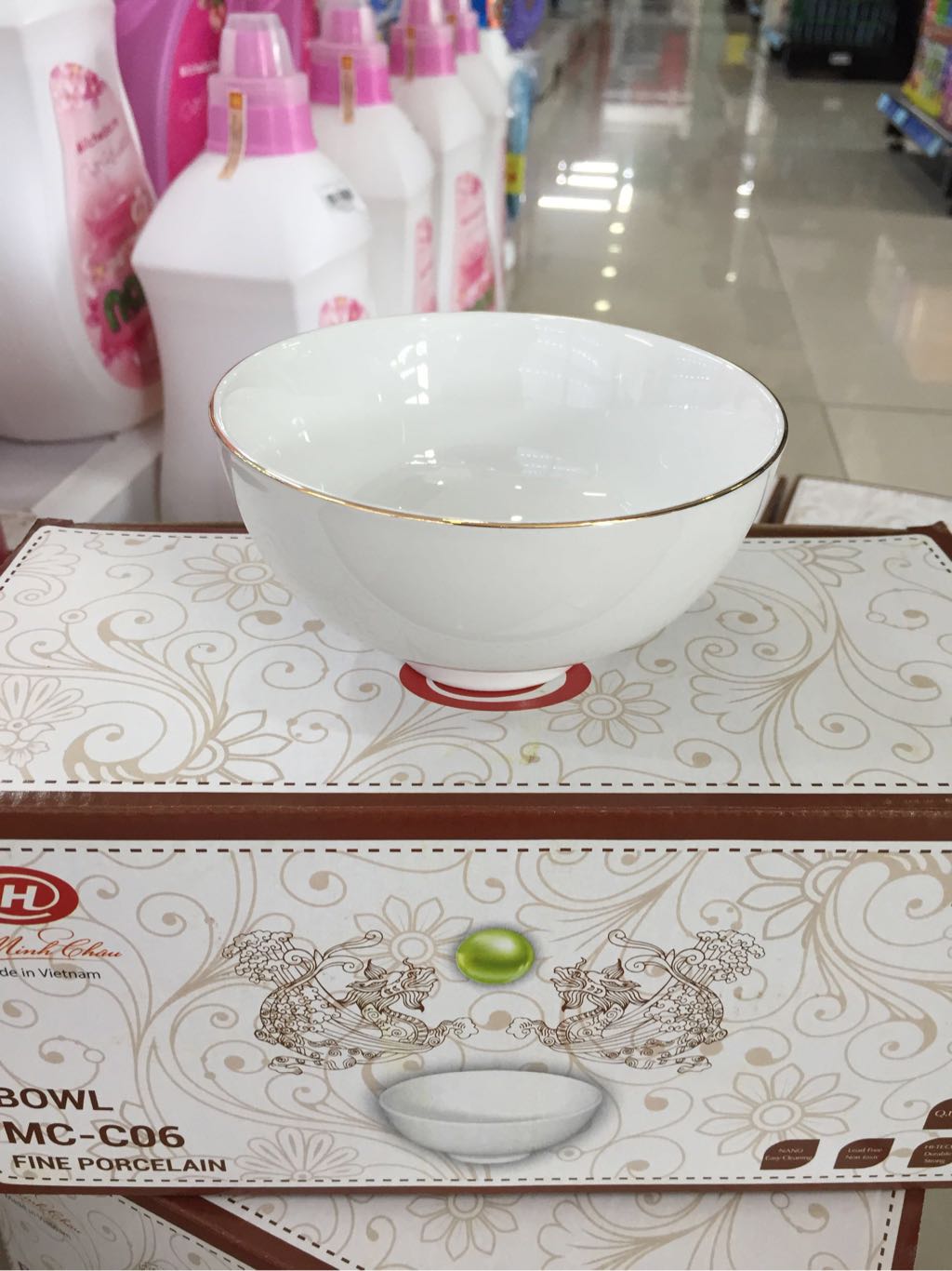 Bộ 10 bát cơm kẻ vàng Minh Châu