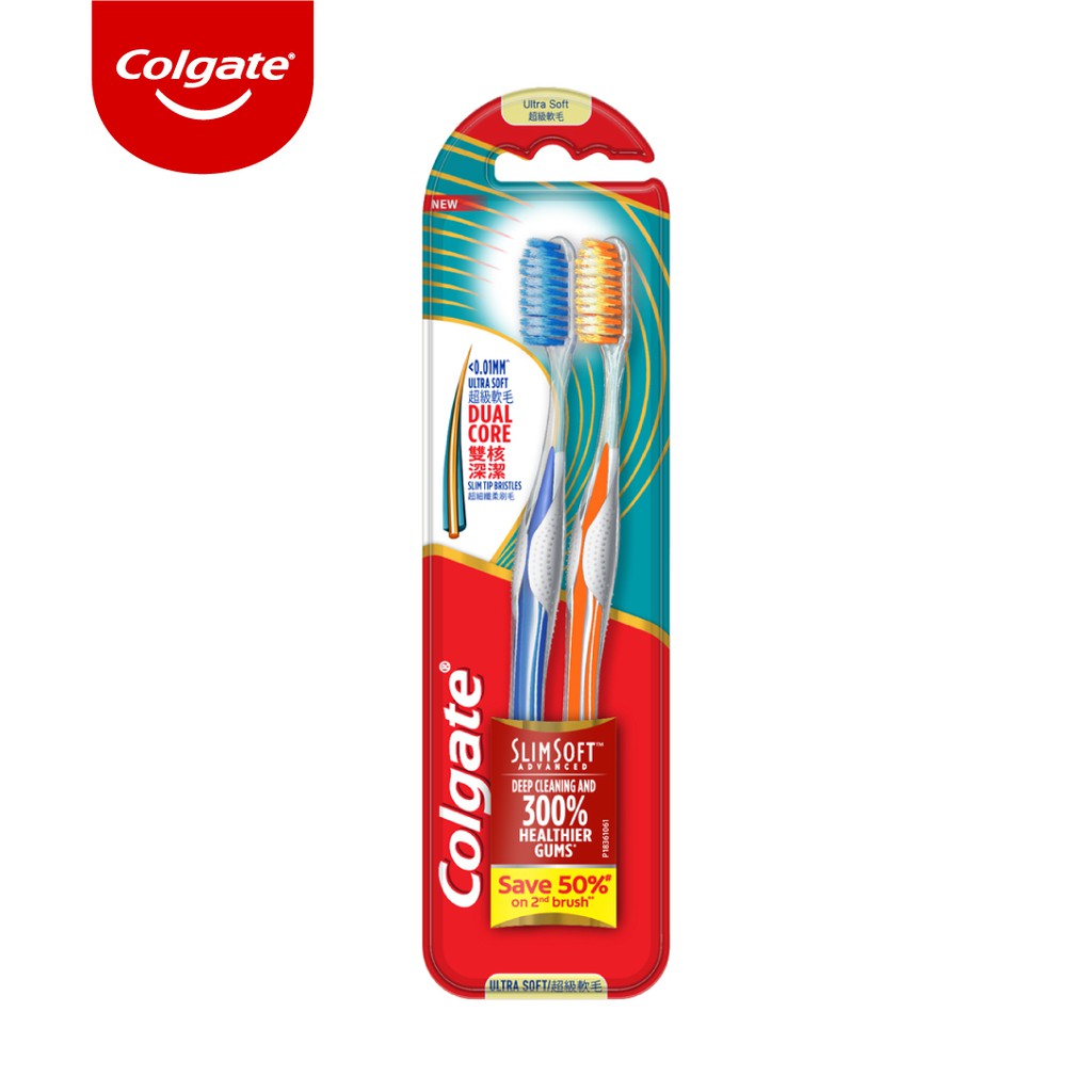 Set 2 Bàn chải Colgate Slimsoft Advanced giúp nướu khỏe hơn
