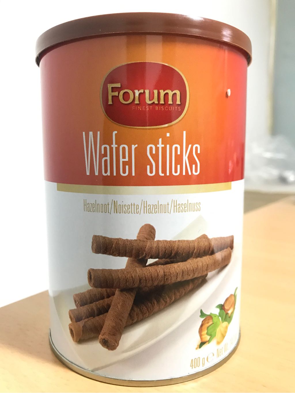 Bánh quế nhân vị socola hạt phỉ Wafer Sticks Forum Bỉ 400g
