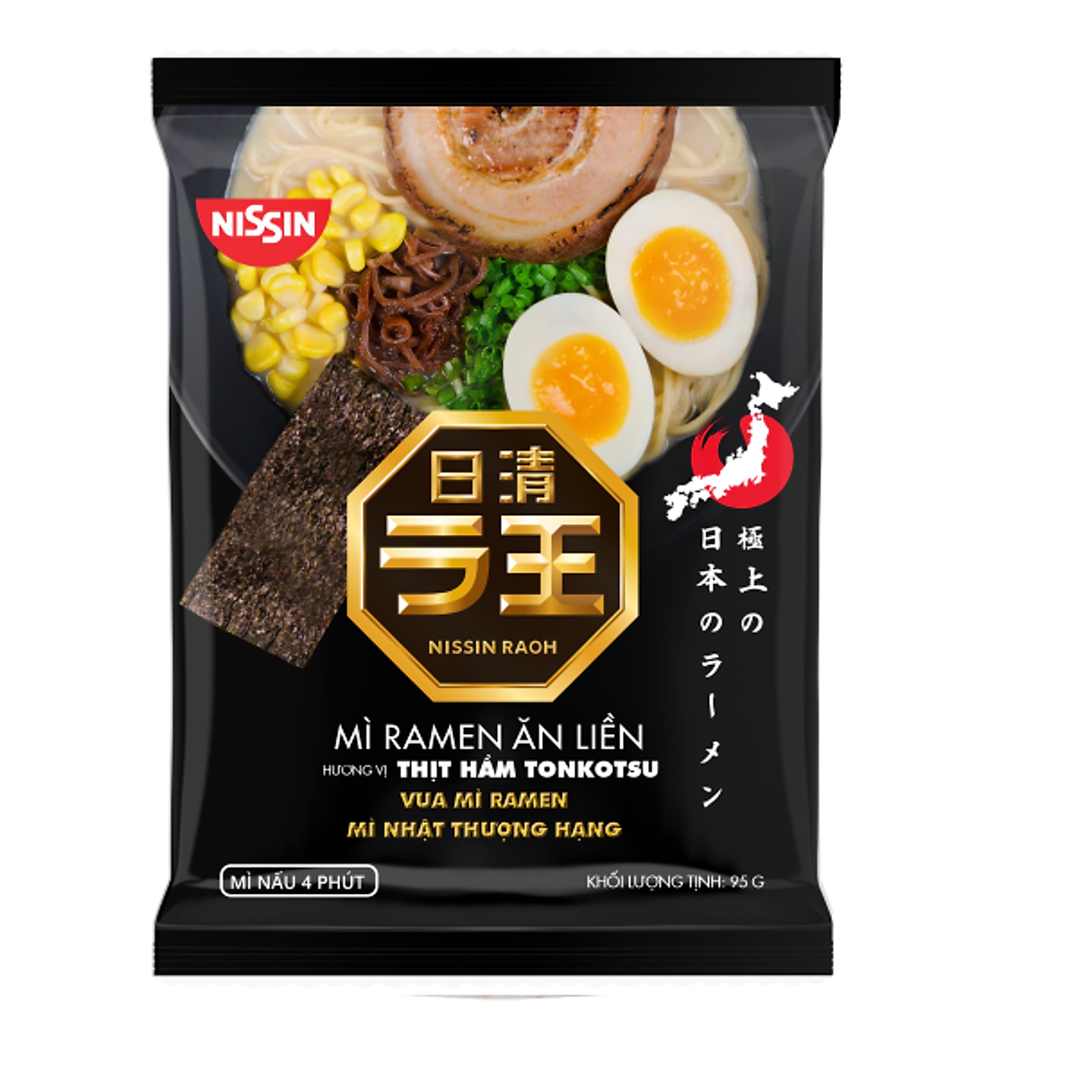 Mì Ramen ăn liền hương vị thịt hầm Tonkotsu Nissin 90g