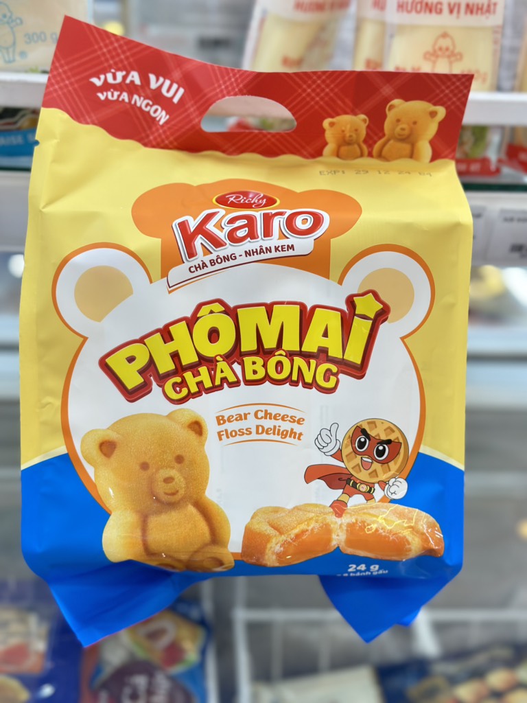 Bánh karo nhân kem phô mai chà bông 24g