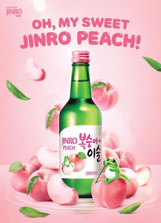 Rượu Soju Jinro vị đào Hàn Quốc 360ml