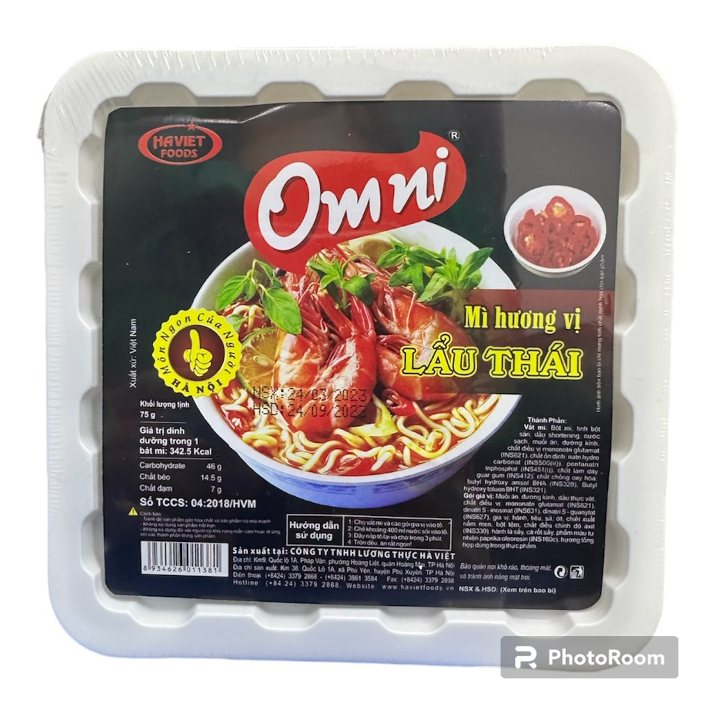 Mì bát Omni hương lẩu thái 75g