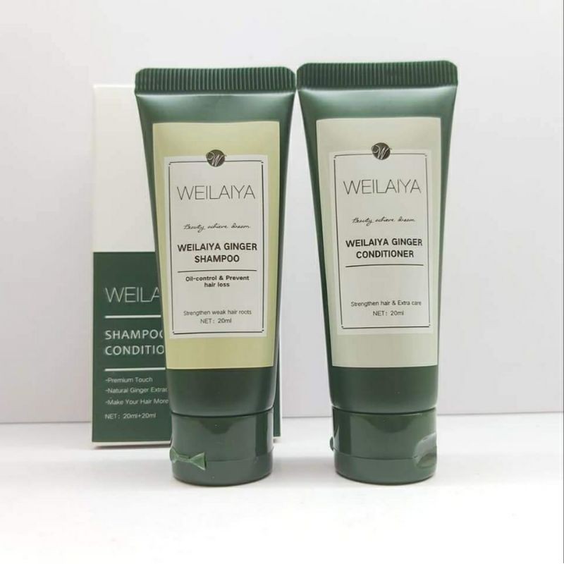 Cặp Gội, xả mini du lịch Weilaiya Gừng kích thích mọc tóc 20ml
