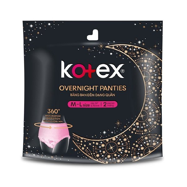 Băng vệ sinh Kotex ban đêm dạng quần 2M size M-L